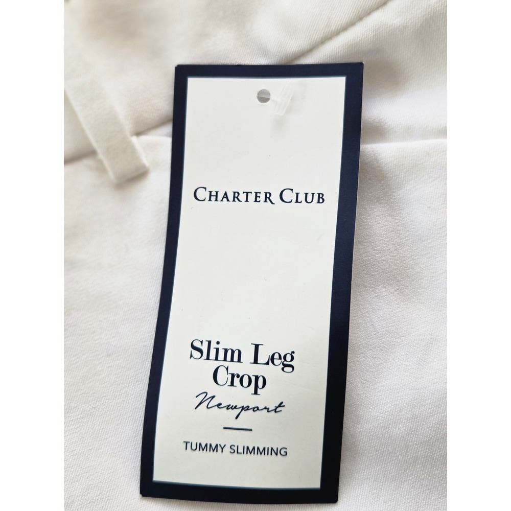 Charter Club Plus Slim Leg Crop Pants Womens 18W White‎ Tummy Control NWT $79 - Picture 7 of 9